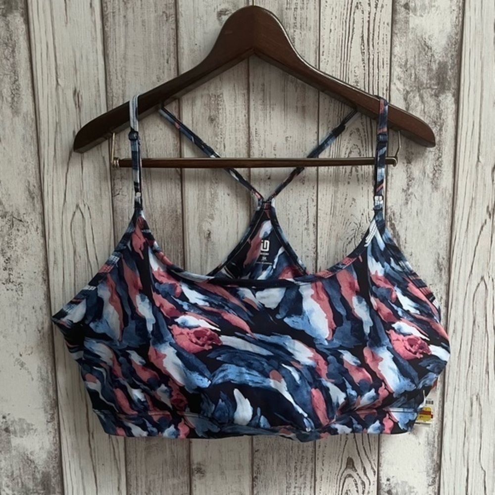 NWT Ideology sports bra blue/pink size 3X